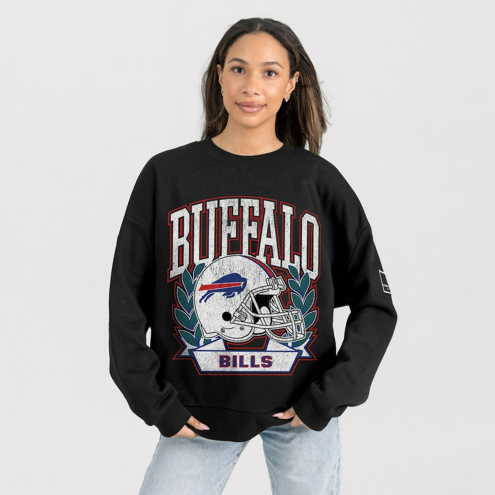 Buffalo Bills Gameday Couture Women's Oversized Victory Lane Black Label Premium Fleece Sweatshirt - Black outlet