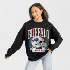 Buffalo Bills Gameday Couture Women's Oversized Victory Lane Black Label Premium Fleece Sweatshirt - Black outlet