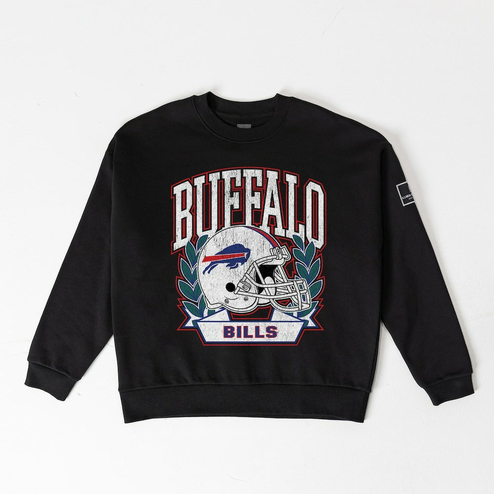 Buffalo Bills Gameday Couture Women's Oversized Victory Lane Black Label Premium Fleece Sweatshirt - Black outlet