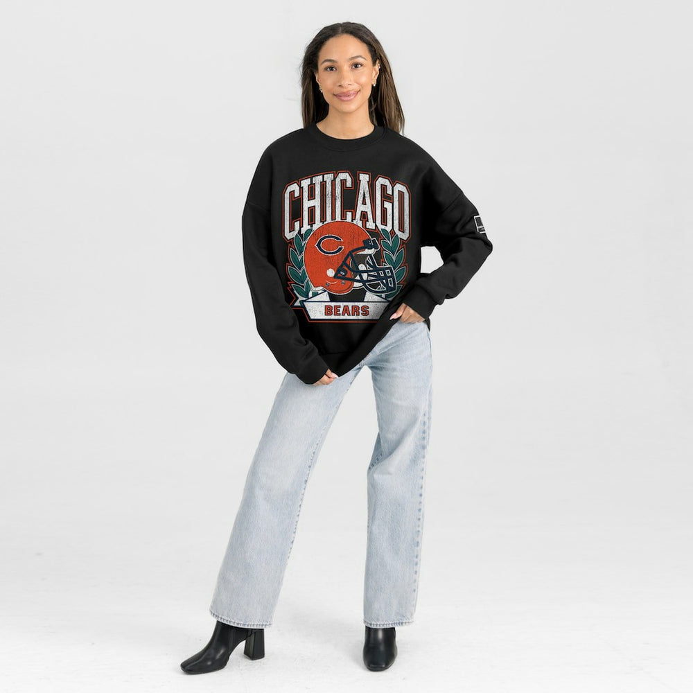 Chicago Bears Gameday Couture Women's Oversized Victory Lane Black Label Premium Fleece Sweatshirt - Black discount