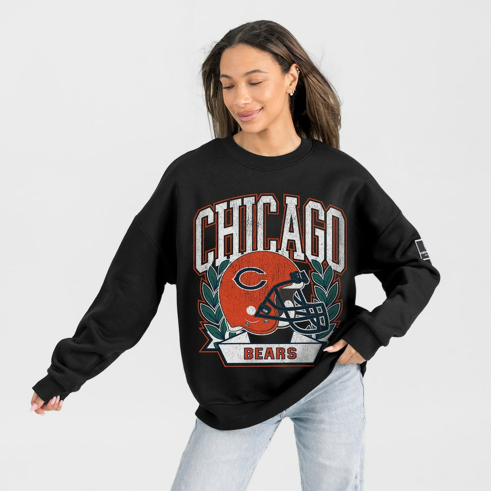 Chicago Bears Gameday Couture Women's Oversized Victory Lane Black Label Premium Fleece Sweatshirt - Black discount