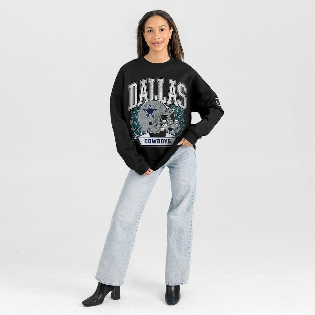 Dallas Cowboys Gameday Couture Women's Oversized Victory Lane Black Label Premium Fleece Sweatshirt - Black online