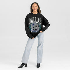 Dallas Cowboys Gameday Couture Women's Oversized Victory Lane Black Label Premium Fleece Sweatshirt - Black online
