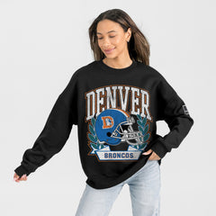 Denver Broncos Gameday Couture Women's Oversized Victory Lane Black Label Premium Fleece Sweatshirt - Black sale