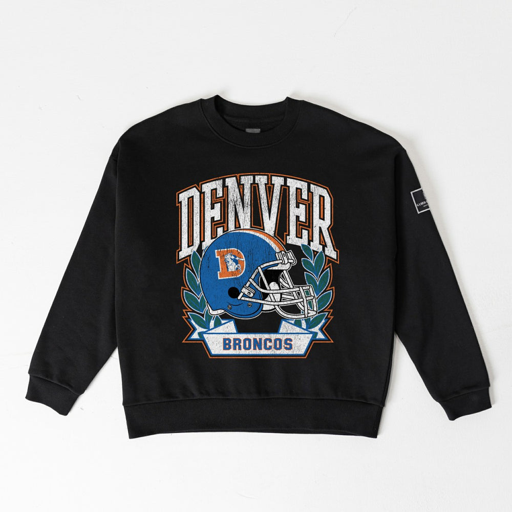 Denver Broncos Gameday Couture Women's Oversized Victory Lane Black Label Premium Fleece Sweatshirt - Black sale