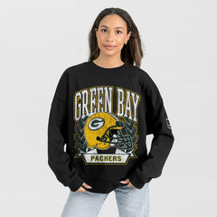 Green Bay Packers Gameday Couture Women's Oversized Victory Lane Black Label Premium Fleece Sweatshirt - Black sale