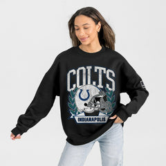 Indianapolis Colts Gameday Couture Women's Oversized Victory Lane Black Label Premium Fleece Sweatshirt - Black for sale