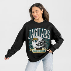 Jacksonville Jaguars Gameday Couture Women's Oversized Victory Lane Black Label Premium Fleece Sweatshirt - Black cheap