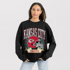 Kansas City Chiefs Gameday Couture Women's Oversized Victory Lane Black Label Premium Fleece Sweatshirt - Black online