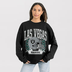 Las Vegas Raiders Gameday Couture Women's Oversized Victory Lane Black Label Premium Fleece Sweatshirt - Black cheap