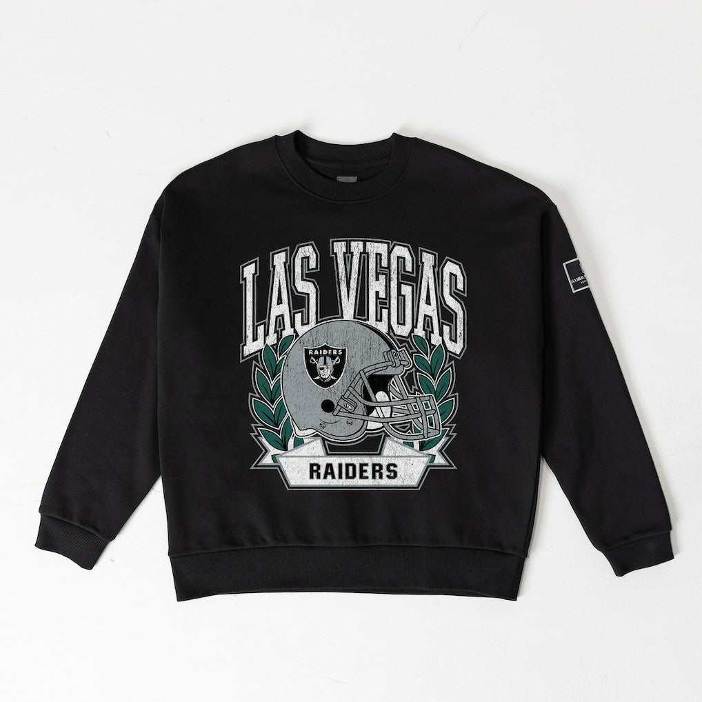 Las Vegas Raiders Gameday Couture Women's Oversized Victory Lane Black Label Premium Fleece Sweatshirt - Black cheap