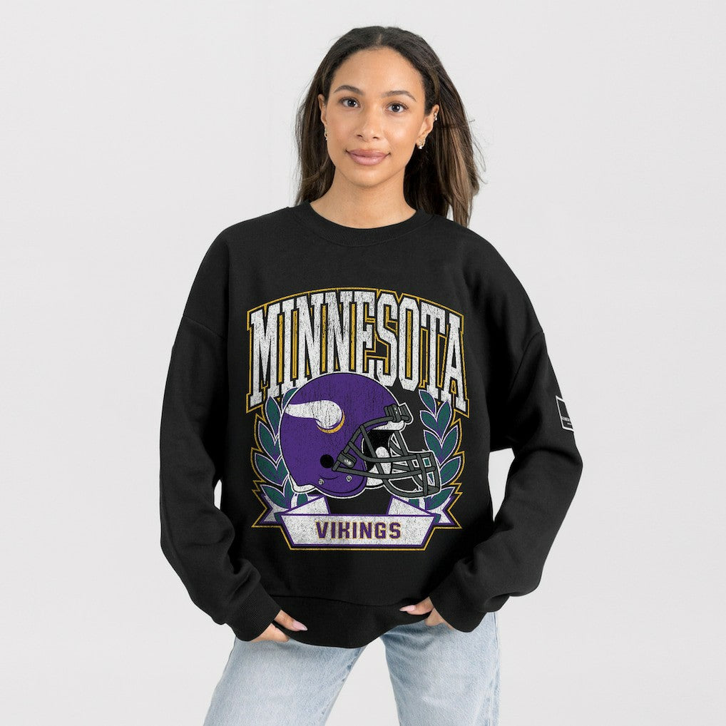 Minnesota Vikings Gameday Couture Women's Oversized Victory Lane Black Label Premium Fleece Sweatshirt - Black online
