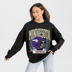 Minnesota Vikings Gameday Couture Women's Oversized Victory Lane Black Label Premium Fleece Sweatshirt - Black online
