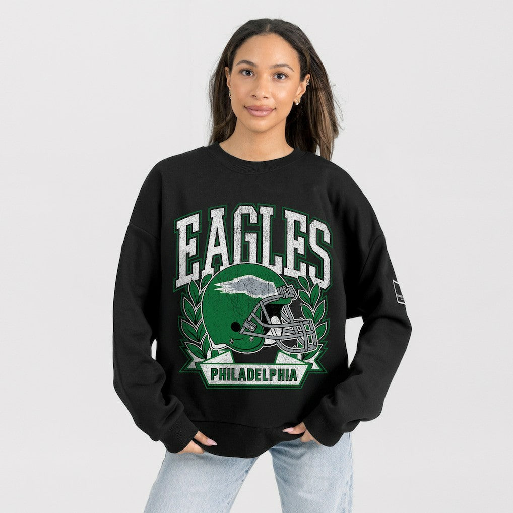 Philadelphia Eagles Gameday Couture Women's Oversized Victory Lane Black Label Premium Fleece Sweatshirt - Black discount