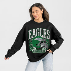 Philadelphia Eagles Gameday Couture Women's Oversized Victory Lane Black Label Premium Fleece Sweatshirt - Black discount