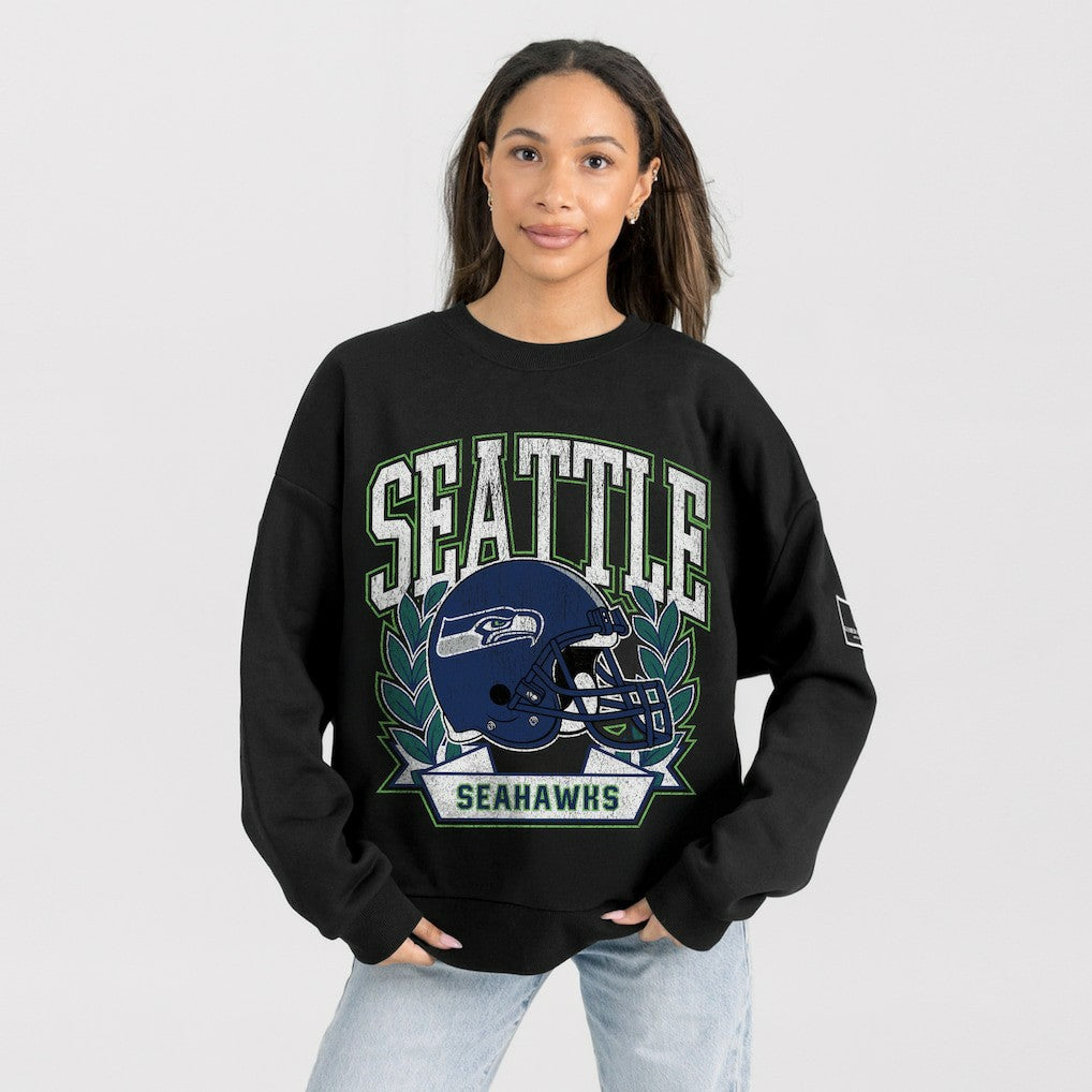 Seattle Seahawks Gameday Couture Women's Oversized Victory Lane Black Label Premium Fleece Sweatshirt - Black online