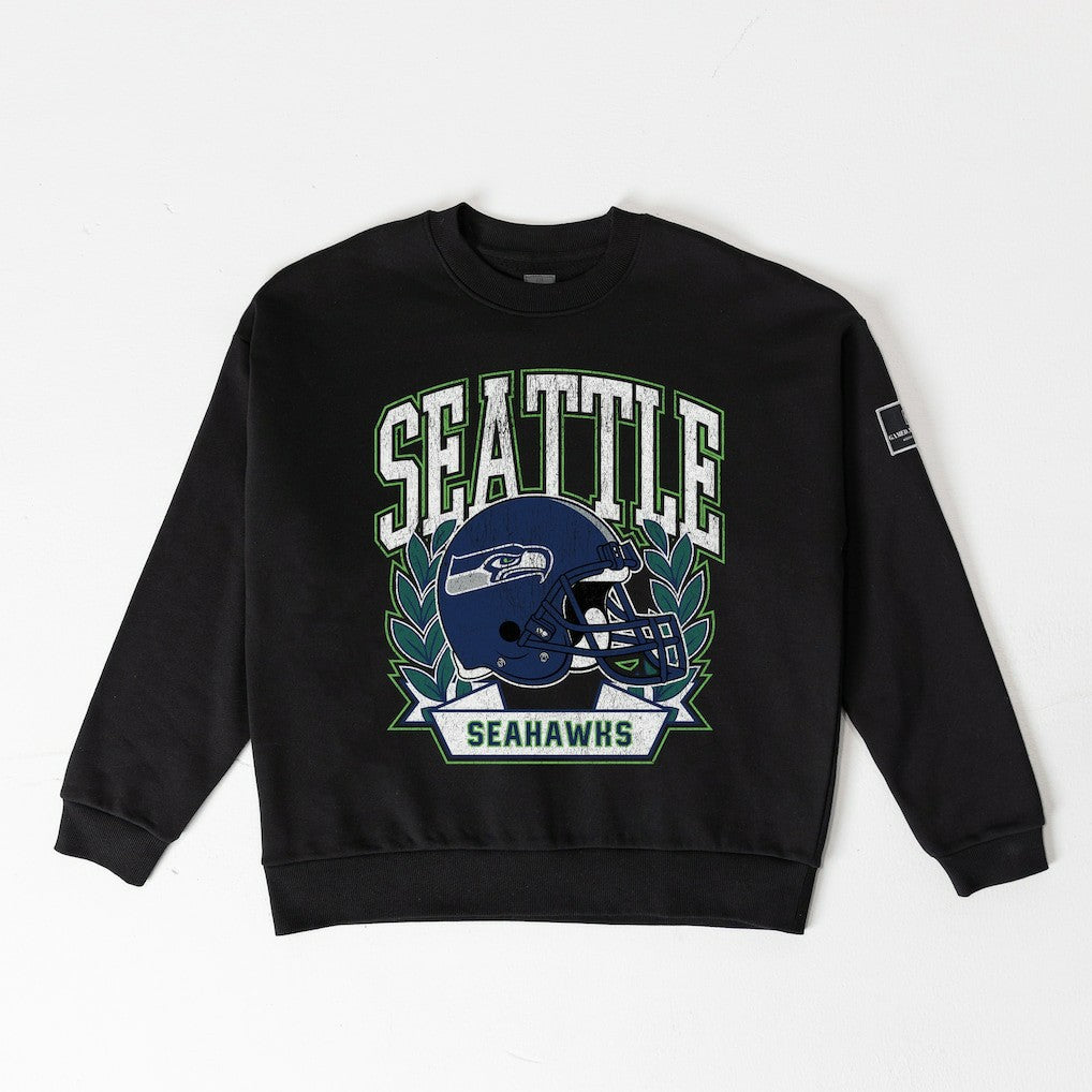 Seattle Seahawks Gameday Couture Women's Oversized Victory Lane Black Label Premium Fleece Sweatshirt - Black online