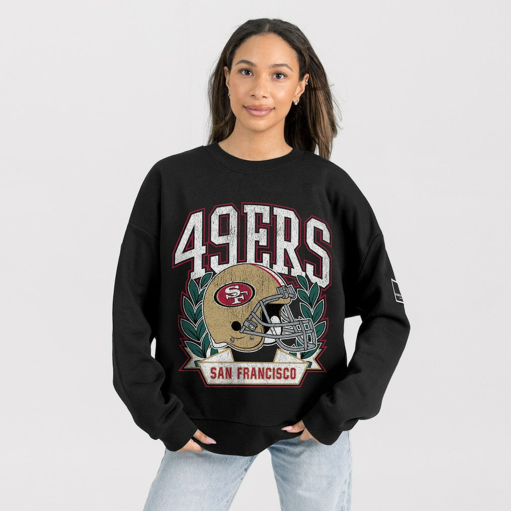 San Francisco 49ers Gameday Couture Women's Oversized Victory Lane Black Label Premium Fleece Sweatshirt - Black cheap