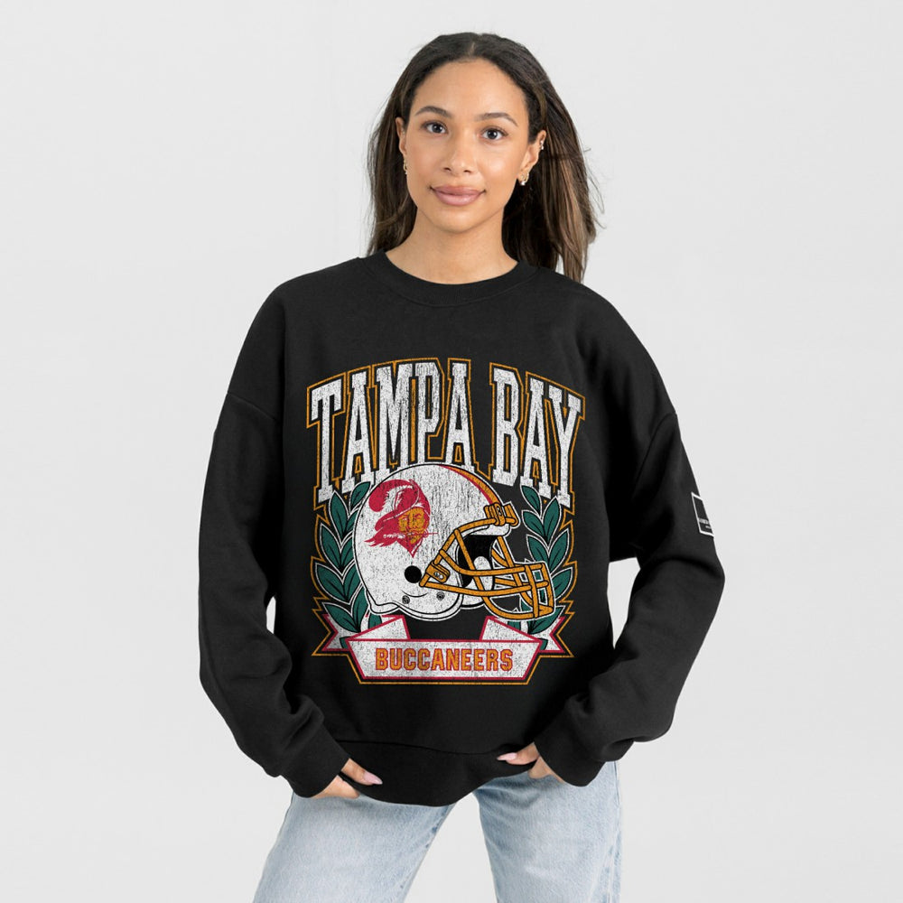 Tampa Bay Buccaneers Gameday Couture Women's Oversized Victory Lane Black Label Premium Fleece Sweatshirt - Black on sale