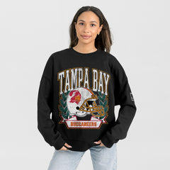 Tampa Bay Buccaneers Gameday Couture Women's Oversized Victory Lane Black Label Premium Fleece Sweatshirt - Black on sale