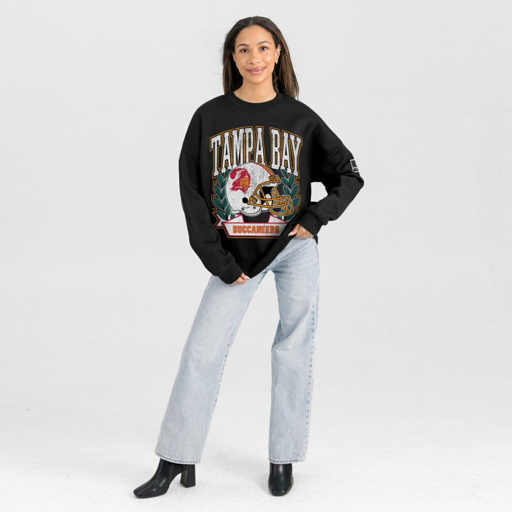 Tampa Bay Buccaneers Gameday Couture Women's Oversized Victory Lane Black Label Premium Fleece Sweatshirt - Black on sale