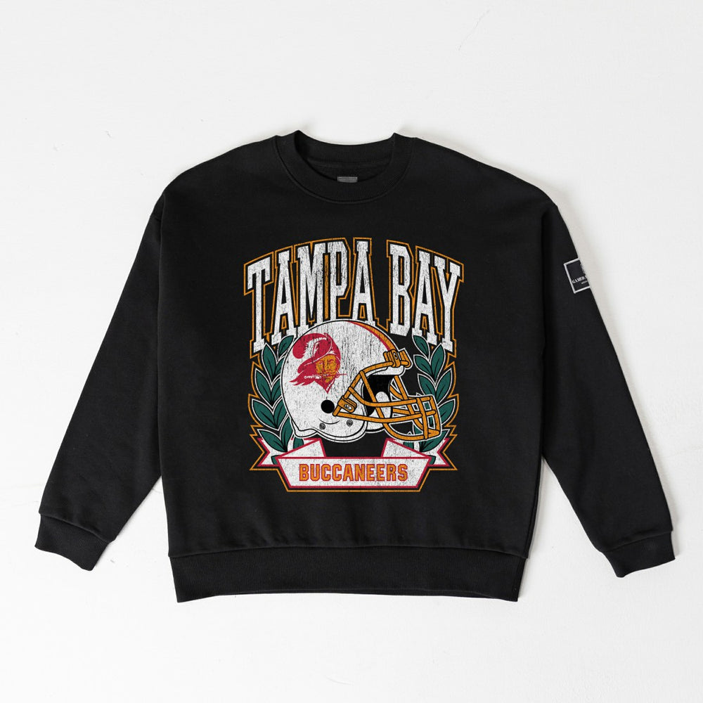 Tampa Bay Buccaneers Gameday Couture Women's Oversized Victory Lane Black Label Premium Fleece Sweatshirt - Black on sale