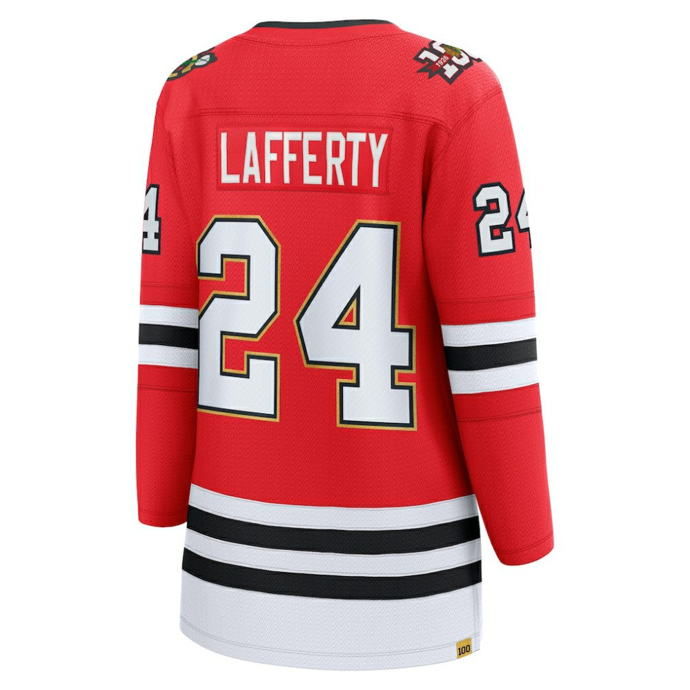 Sam Lafferty Chicago Blackhawks Fanatics Women's Centennial Breakaway Player Jersey Red