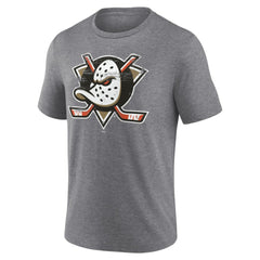 Anaheim Ducks Heritage Custom Tri-Blend T-Shirt Gray