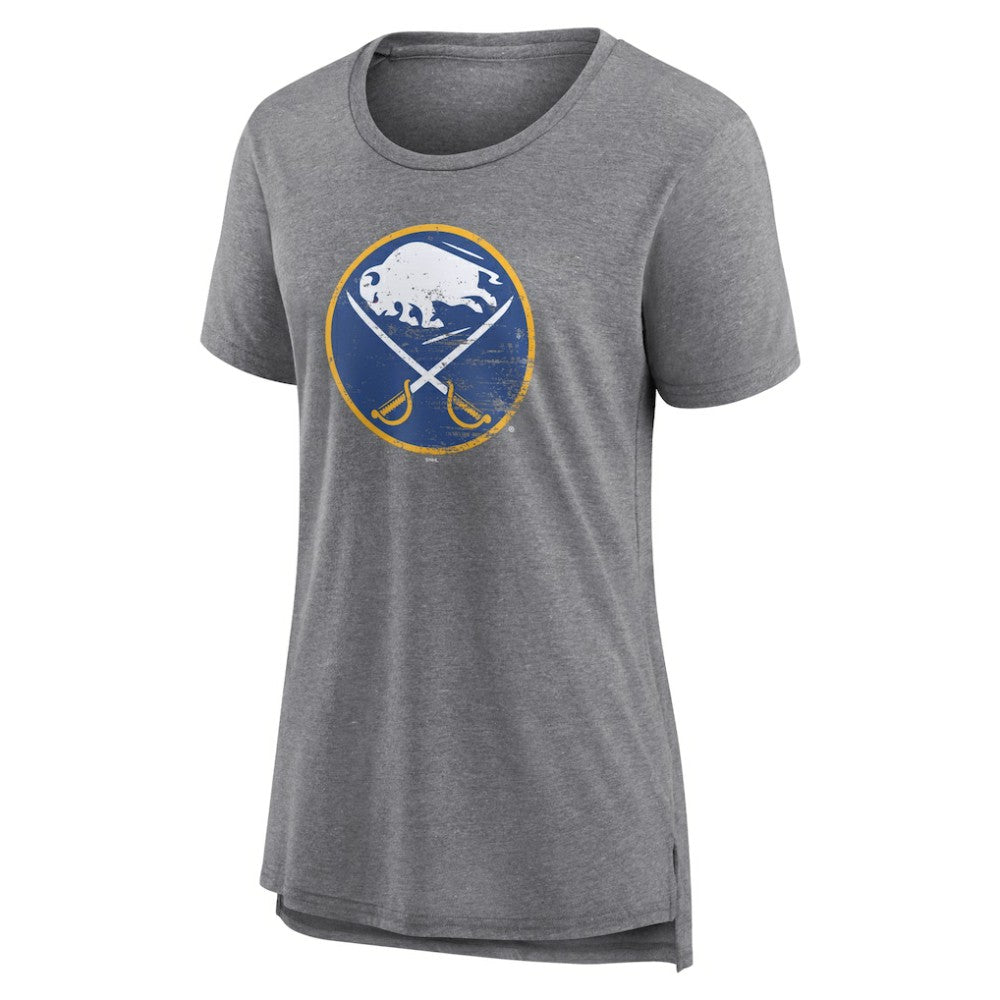 Buffalo Sabres Women's Heritage Custom Tri-Blend T-Shirt Gray