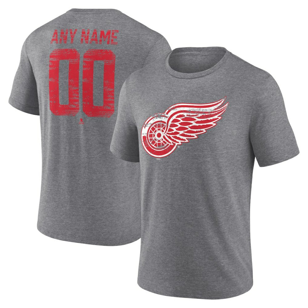 Detroit Red Wings Heritage Custom Tri-Blend T-Shirt Gray