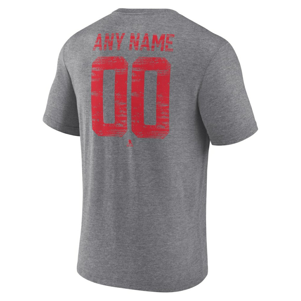 Detroit Red Wings Heritage Custom Tri-Blend T-Shirt Gray