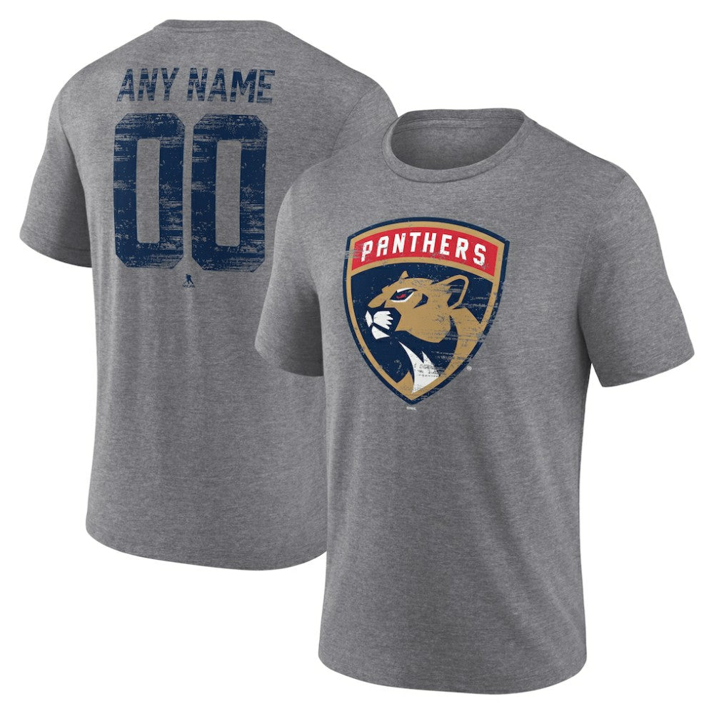 Florida Panthers Heritage Custom Tri-Blend T-Shirt Gray