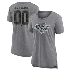 Los Angeles Kings Women's Heritage Custom Tri-Blend T-Shirt Gray