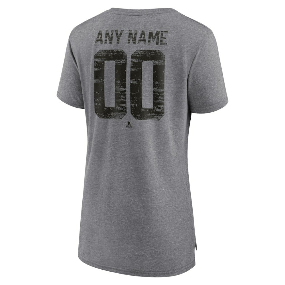 Los Angeles Kings Women's Heritage Custom Tri-Blend T-Shirt Gray