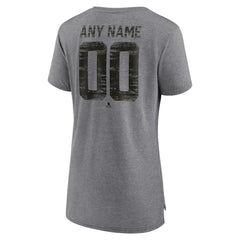 Los Angeles Kings Women's Heritage Custom Tri-Blend T-Shirt Gray