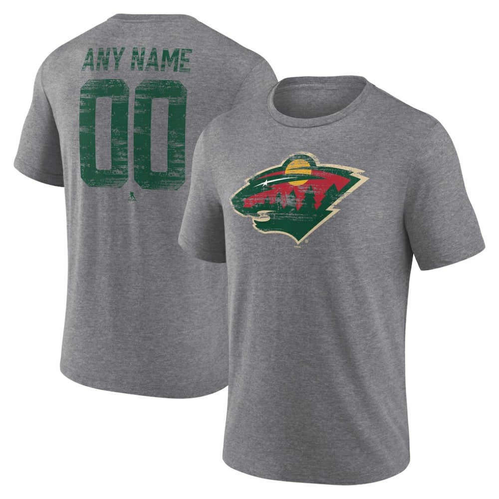 Minnesota Wild Heritage Custom Tri-Blend T-Shirt Gray