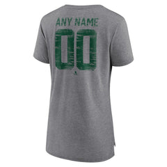 Minnesota Wild Women's Heritage Custom Tri-Blend T-Shirt Gray