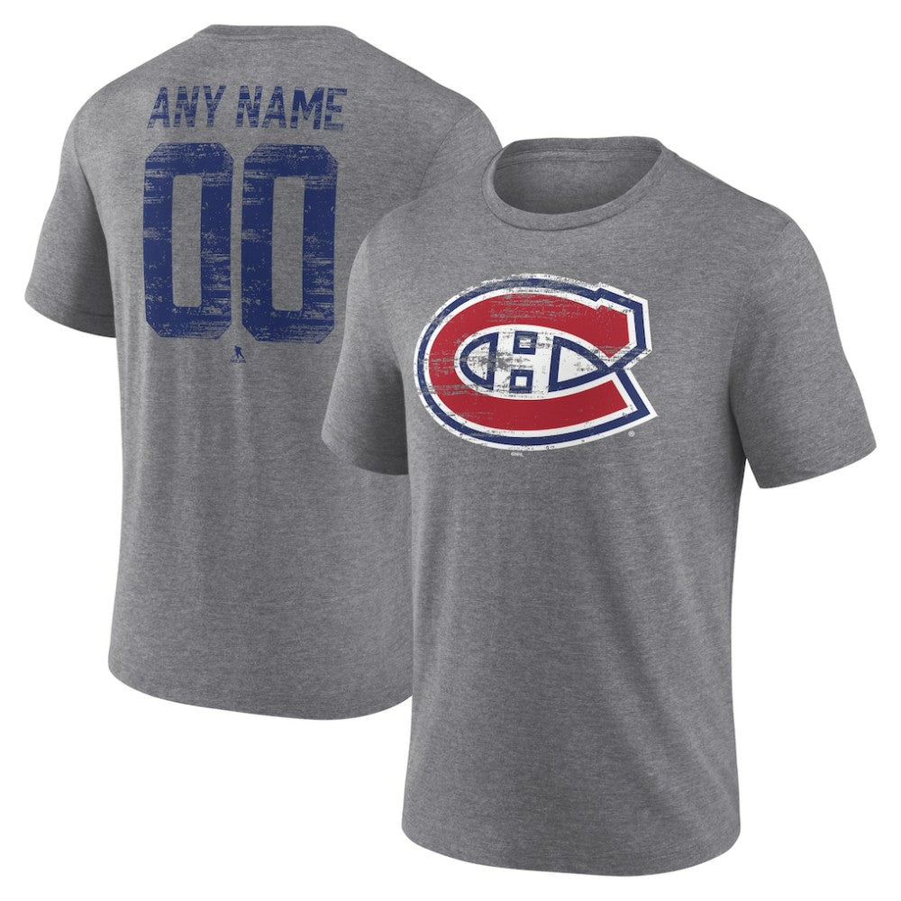 Montreal Canadiens Heritage Custom Tri-Blend T-Shirt Gray