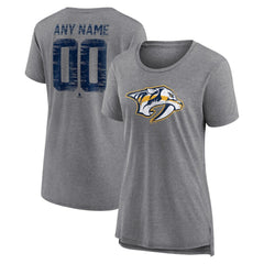 Nashville Predators Women's Heritage Custom Tri-Blend T-Shirt Gray