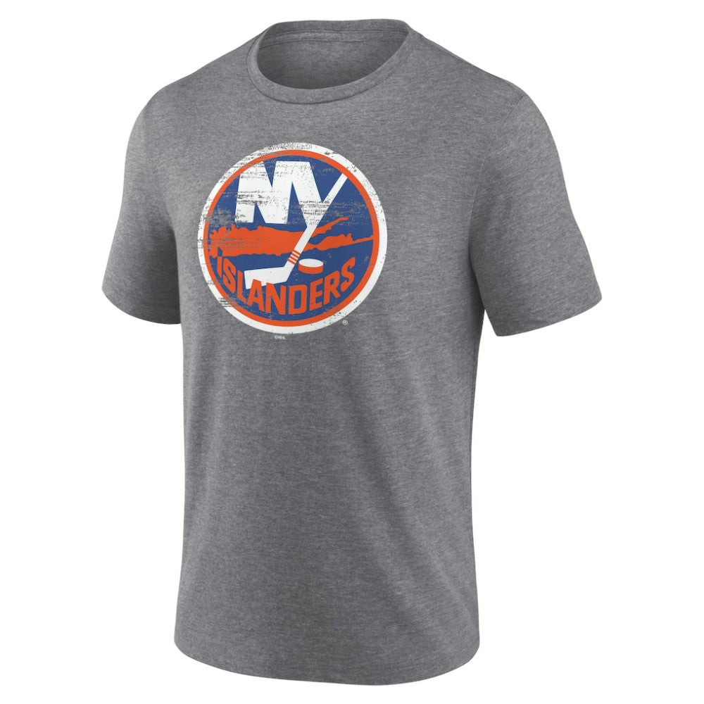 New York Islanders Heritage Custom Tri-Blend T-Shirt Gray