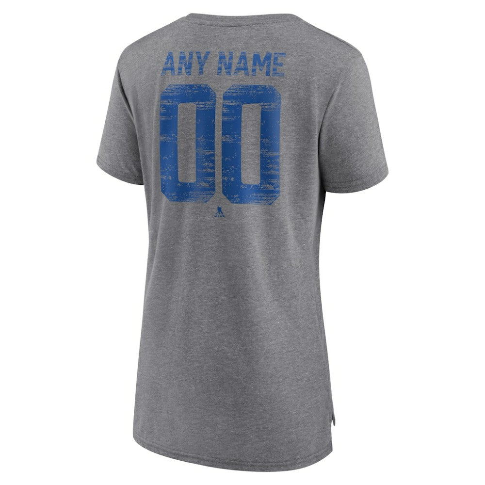 New York Rangers Women's Heritage Custom Tri-Blend T-Shirt Gray