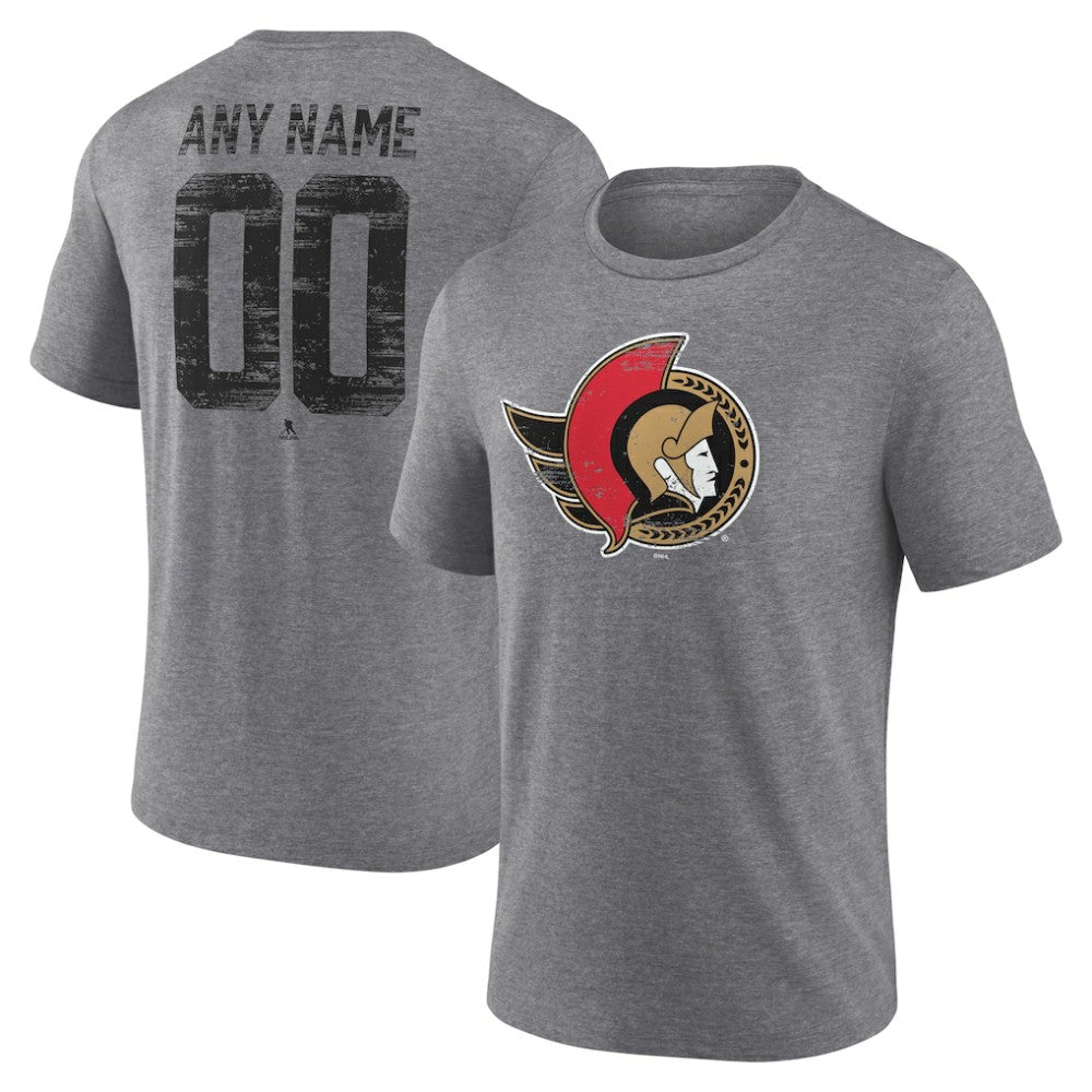 Ottawa Senators Heritage Custom Tri-Blend T-Shirt Gray