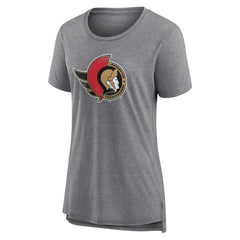 Ottawa Senators Women's Heritage Custom Tri-Blend T-Shirt Gray