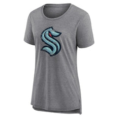 Seattle Kraken Women's Heritage Custom Tri-Blend T-Shirt Gray