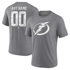 Tampa Bay Lightning Heritage Custom Tri-Blend T-Shirt Gray