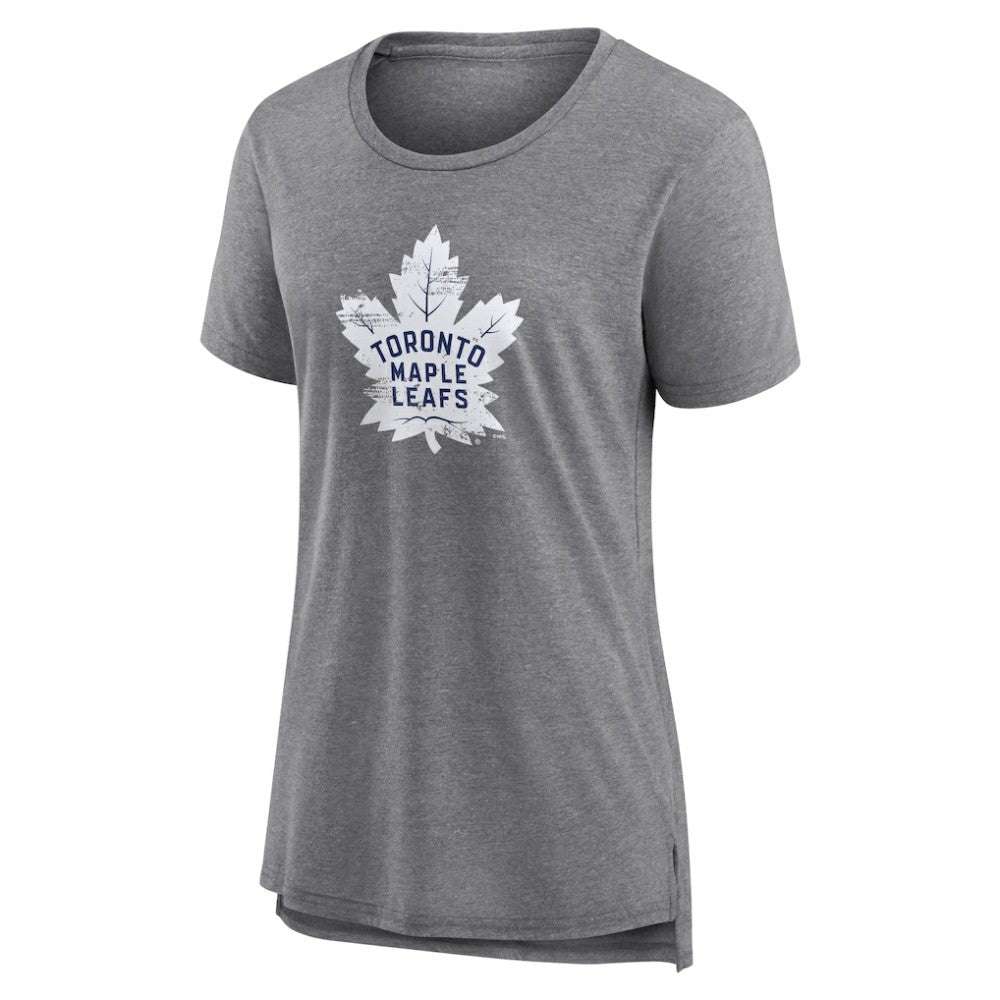 Toronto Maple Leafs Women's Heritage Custom Tri-Blend T-Shirt Gray