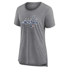Washington Capitals Women's Heritage Custom Tri-Blend T-Shirt Gray