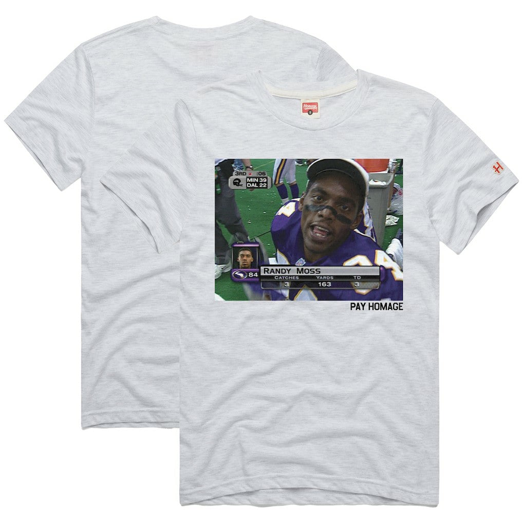 Randy Moss Minnesota Vikings Homage Unisex Pay Homage Tri-Blend T-Shirt - Ash on sale