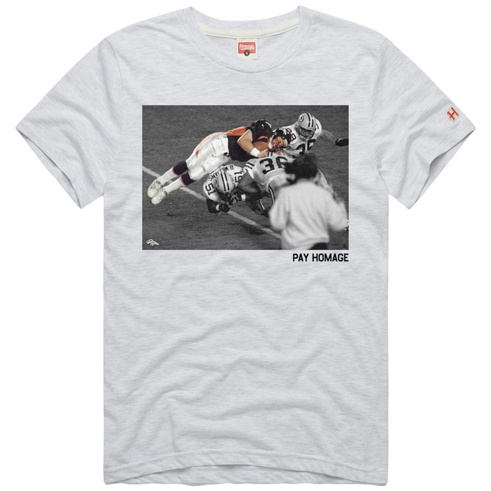 John Elway Denver Broncos Homage Unisex Pay Homage Tri-Blend T-Shirt - Ash discount