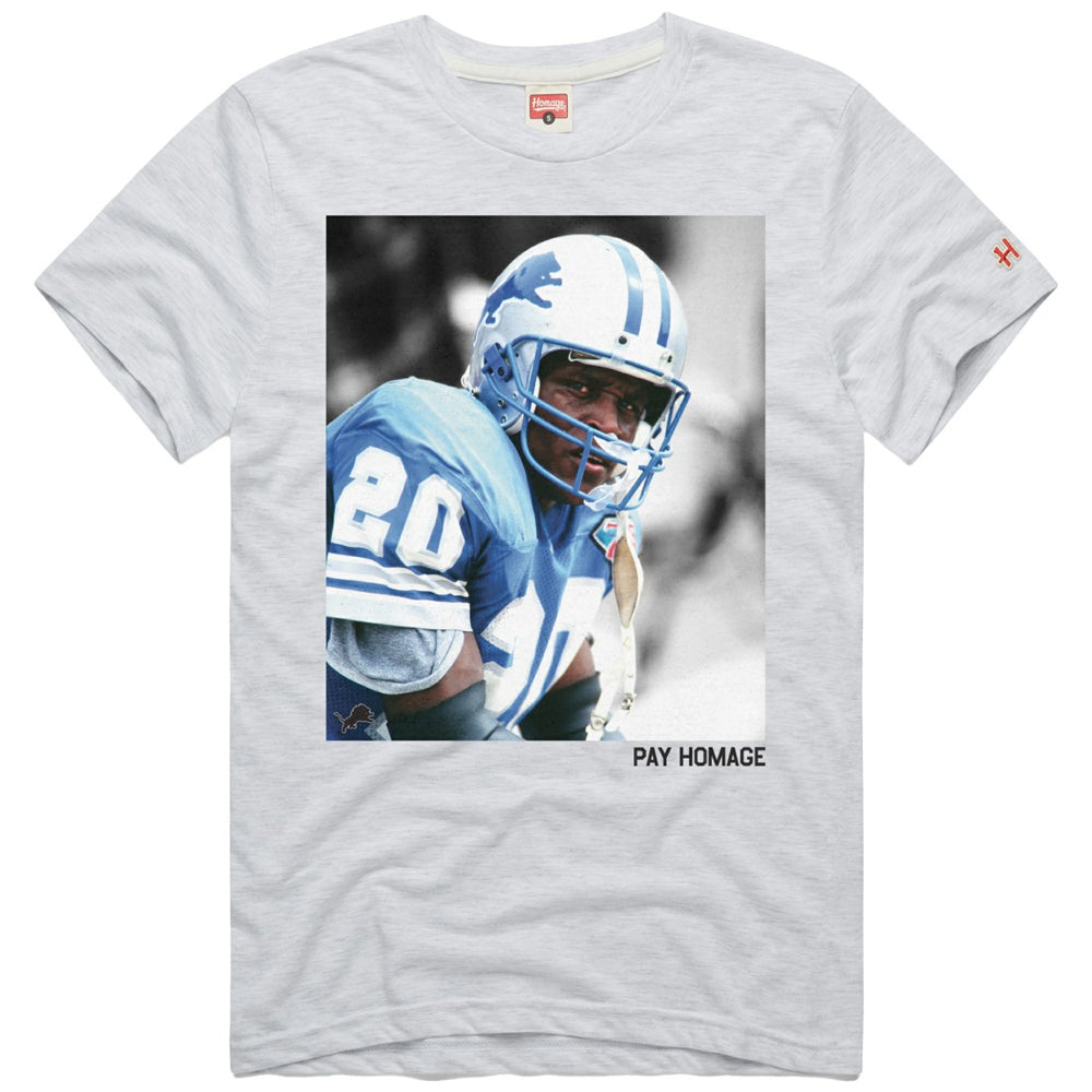 Barry Sanders Detroit Lions Homage Unisex Pay Homage Tri-Blend T-Shirt - Ash discount